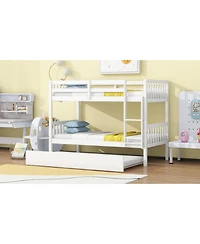 Streamdale Furniture Twin Bunk Bed with Trundle (Convertible into 2 Twins
