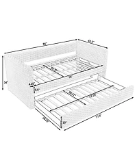 Streamdale Furniture Upholstered Twin Daybed with Pull-Out Trundle