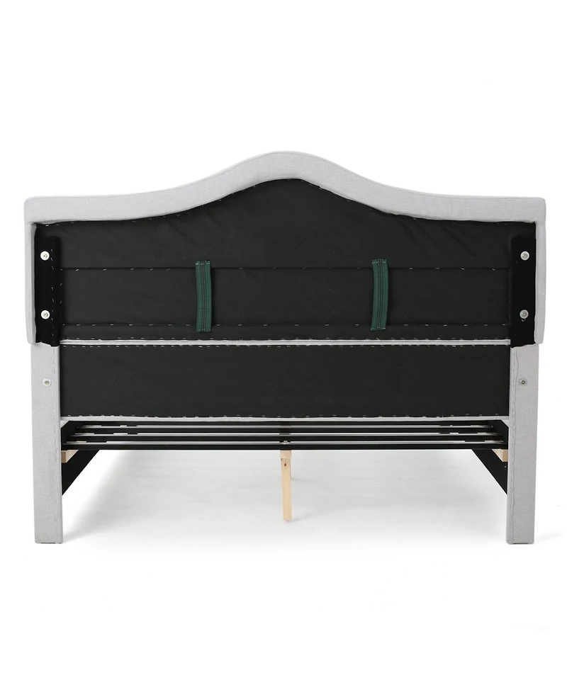 Streamdale Furniture Queen Platform Bed Frame with Arched Nailhead Headboard, No Box Spring Needed