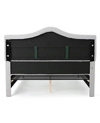 Streamdale Furniture Queen Platform Bed Frame with Arched Nailhead Headboard, No Box Spring Needed