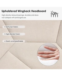 Streamdale Furniture Queen Size Bed Frame with Headboard Storage & Sturdy Metal Slats (No Box Spring)