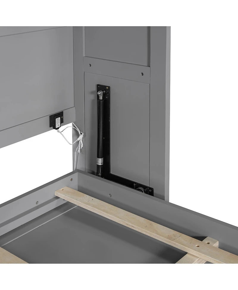 Streamdale Furniture Queen Size Murphy Bed Wall Bed Modern design with Led Lights