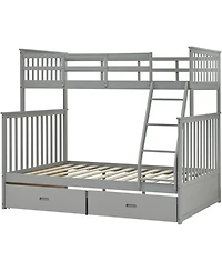 Streamdale Furniture + Twin Over Full + Wood + Storage + Bunk Bed