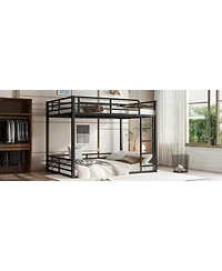Streamdale Furniture Metal Full Xl Over Full Xl Bunk Bed Frame - Black