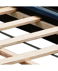 Streamdale Furniture Queen Velvet Bed with Trundle & Storage - Blue