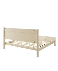 Streamdale Furniture King Size Wood Platform Bed Frame with Headboard and Wooden Slat Support