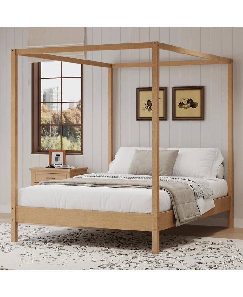 Streamdale Furniture Streamdale Queen Canopy Bed Frame - Solid Wood