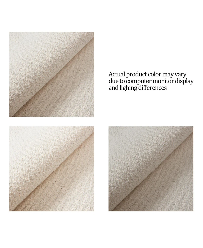 Streamdale Furniture Carmen Ivory Boucle King Upholstered Wingback Platform Bed