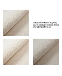 Streamdale Furniture Carmen Ivory Boucle King Upholstered Wingback Platform Bed