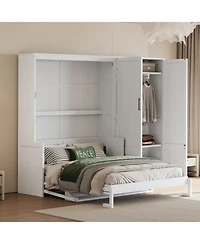 Streamdale Furniture Queen Size Murphy Bed Wall Bed with Closet