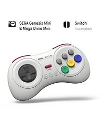 8Bitdo M30 2.4G Wireless Gamepad Controller for Sega Genesis Mini and Mega Drive Mini and Nintendo Switch - White