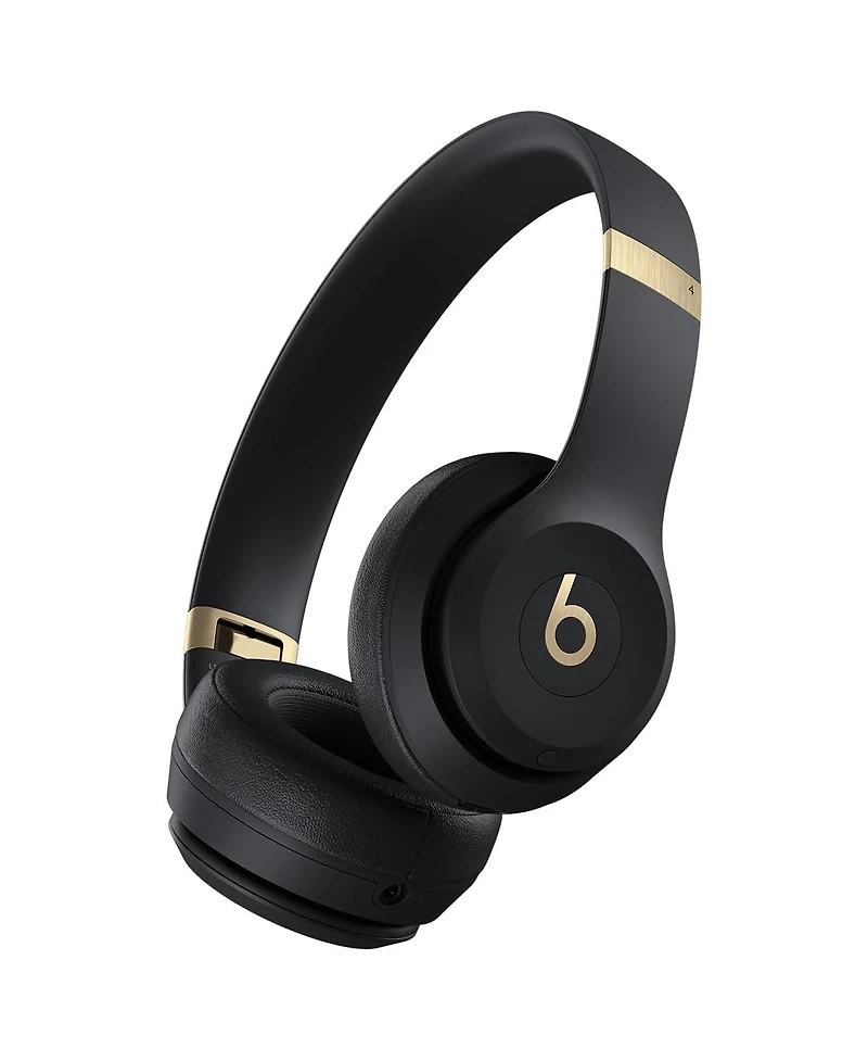 Beats Solo 4 - Wireless Bluetooth On-Ear Headphones, Apple & Android Compatible, Up to 50 Hours of Battery Life - Black & Gold