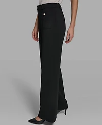 Karl Lagerfeld Paris Women's Patch Pocket Straight Pants