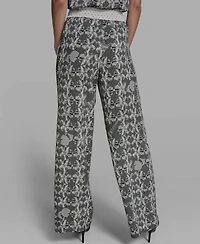 Karl Lagerfeld Paris Women's Lace Print Soft Pull-On Pants