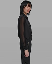 Karl Lagerfeld Paris Women's Collared Jacket