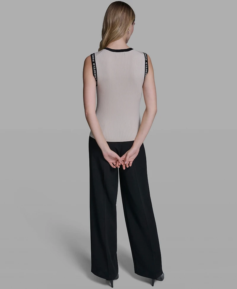 Karl Lagerfeld Paris Women's Sleeveless Klp Trim Tank Top