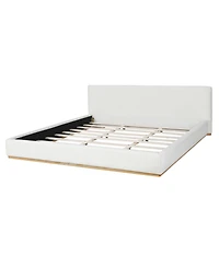 Streamdale Furniture Streamdale Elegant White Upholstered King Bed with Solid Wood Frame