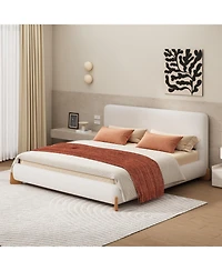 Streamdale Furniture Elegant Boucle Queen Bed