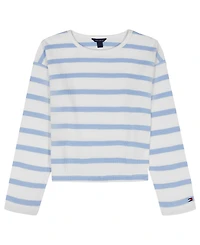Tommy Hilfiger Girls' 7-16 Waffle Stripe Round Neck T-Shirt