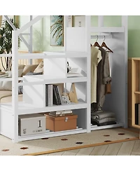 Streamdale Furniture Full Loft Bed with Stairs, Storage, & Wardrobe