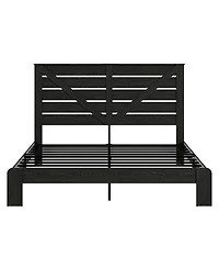 Streamdale Furniture King Wood Platform Bed Frame, Noise Free, Easy Assembly, Under Bed Storage, Black