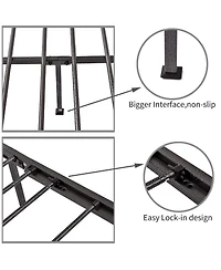 Streamdale Furniture Queen Metal Bed Frame with Vintage Headboard