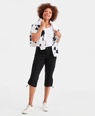 Style & Co Women's Mid-Rise Cargo Capri Pants, Exclusively at Macy's