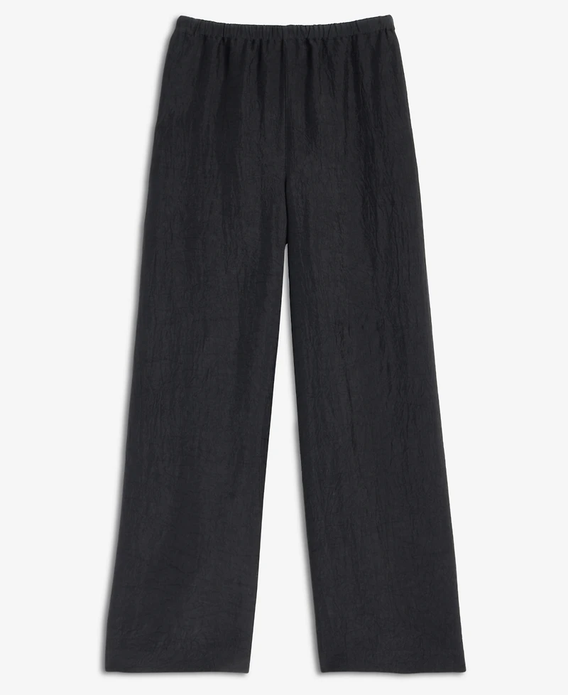On 34th Women's Crinkle Satin Wide-Leg Pull-On Pants, Regular & Short, Macy's Exclusive