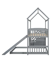 Streamdale Furniture Streamdale Twin Bunk Bed with Drawers, Slide, White