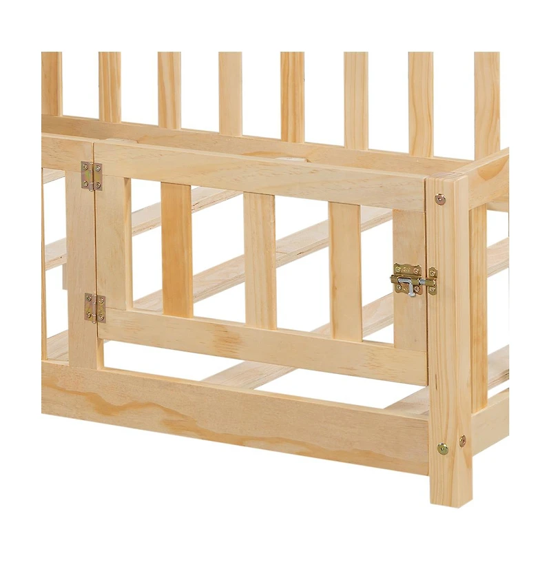 Streamdale Furniture Full-Size Floor Beds with Bookcases, Blackboard, Storage