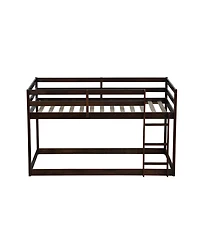 Streamdale Furniture Twin Over Twin Loft Bed with Wood Platform, Espresso