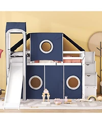 Streamdale Furniture Full Loft Bed with Tent and Tower