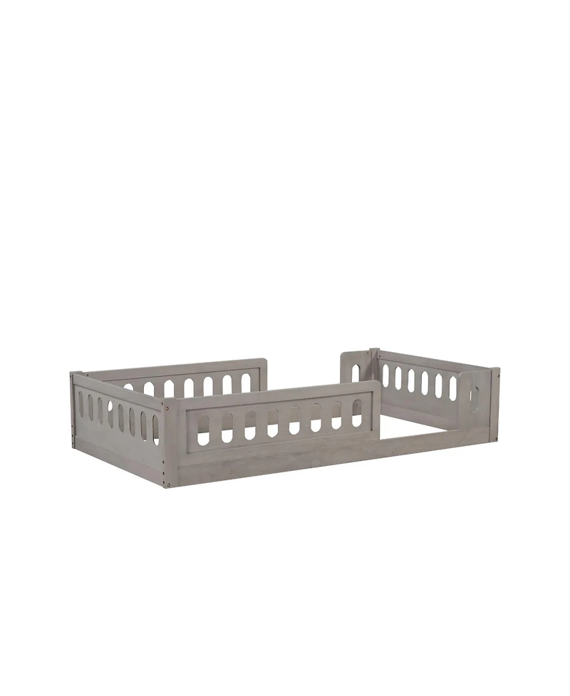 Streamdale Furniture Twin Platform Bed with Guardrail (Natural)