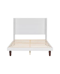 Streamdale Furniture White Queen Bed with 54" Headboard for Reading and Relaxation