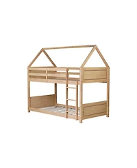 Streamdale Furniture Streamdale Twin Over Twin Bunk Bed with Headboards and Safety Guardrails