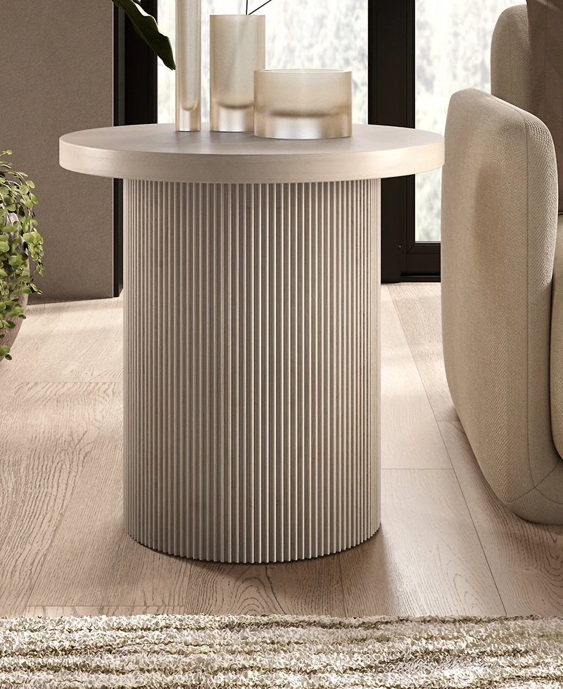 Hudson & Canal Isa 22" Wide Round Fluted Side Table