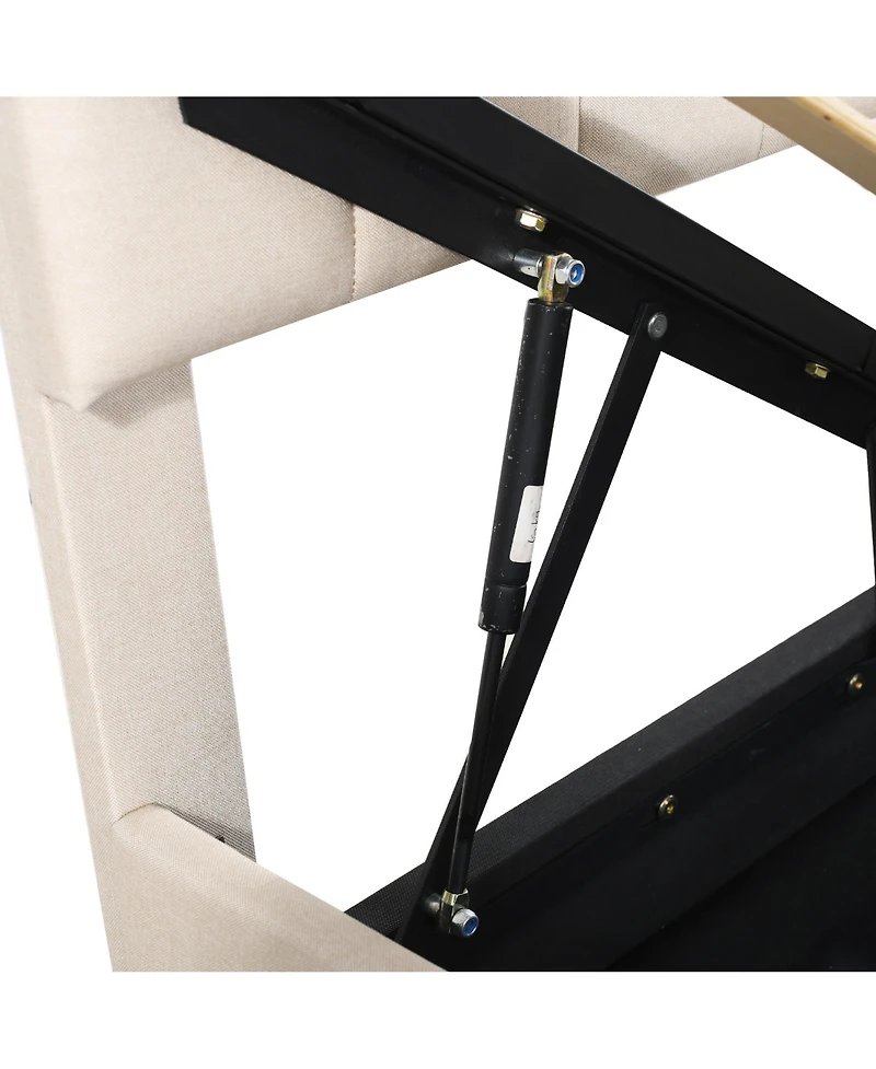 Streamdale Furniture King Upholstered Platform Bed with a Hydraulic Storage System