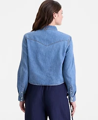 On 34th Women's Cropped Denim Western Shirt, Macy's Exclusive