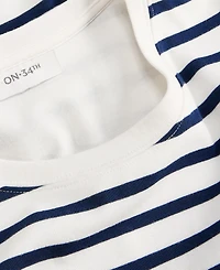On 34th Women's Striped Bubble-Hem T-Shirt, Macy's Exclusive