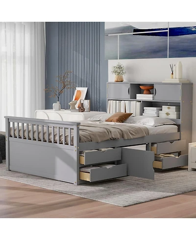 Streamdale Furniture Captain Platform Bed Frame w/ Storage & Drawers