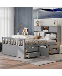 Streamdale Furniture Captain Platform Bed Frame w/ Storage & Drawers