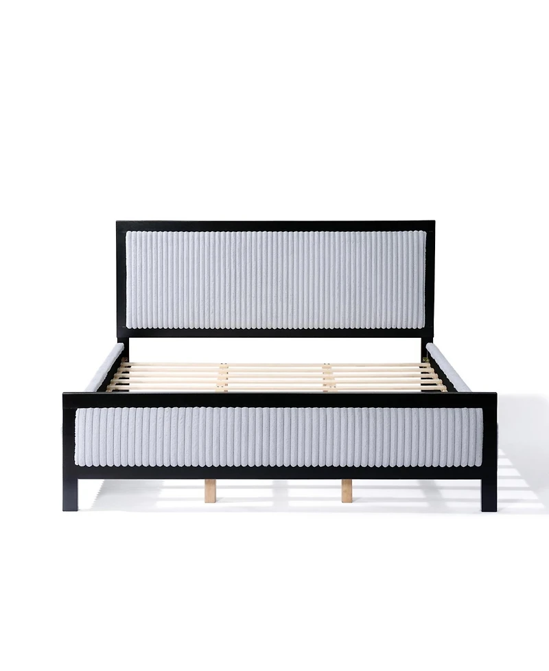 Streamdale Furniture King Size Upholstered Bed with Fluffy Soft Headboard Frame