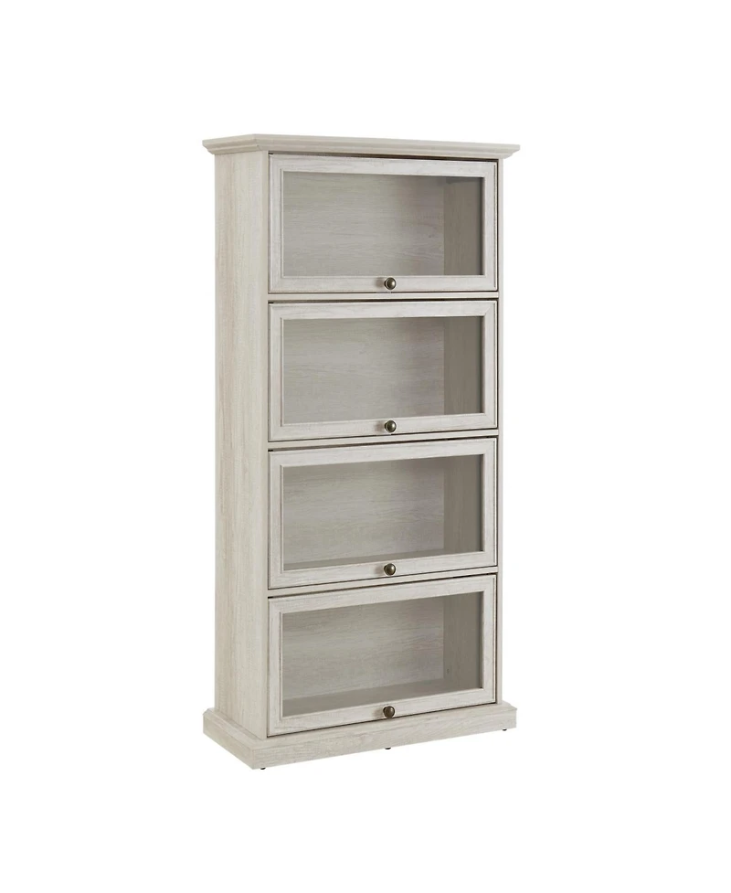 Streamdale Furniture White 4-Tier Glass Display Cabinet