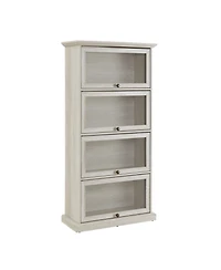 Streamdale Furniture White 4-Tier Glass Display Cabinet