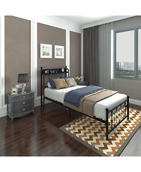 Streamdale Furniture Twin Bed Frame with Charging & Led Light