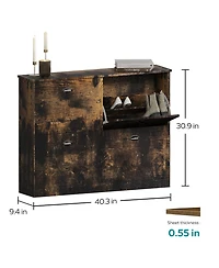 Streamdale Furniture Slim 4-Drawer Shoe Cabinet - Wood