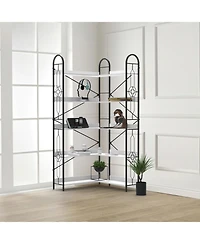 Streamdale Furniture 5-Tier Industrial Corner Bookshelf