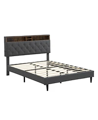 Streamdale Furniture King Upholstered Bed Frame Usb Ports