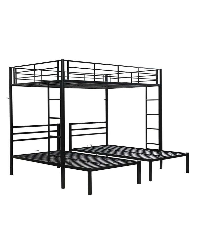 Streamdale Furniture Triple Bunk Bed Full Over Twin Metal Frame