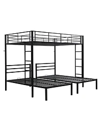 Streamdale Furniture Triple Bunk Bed Full Over Twin Metal Frame